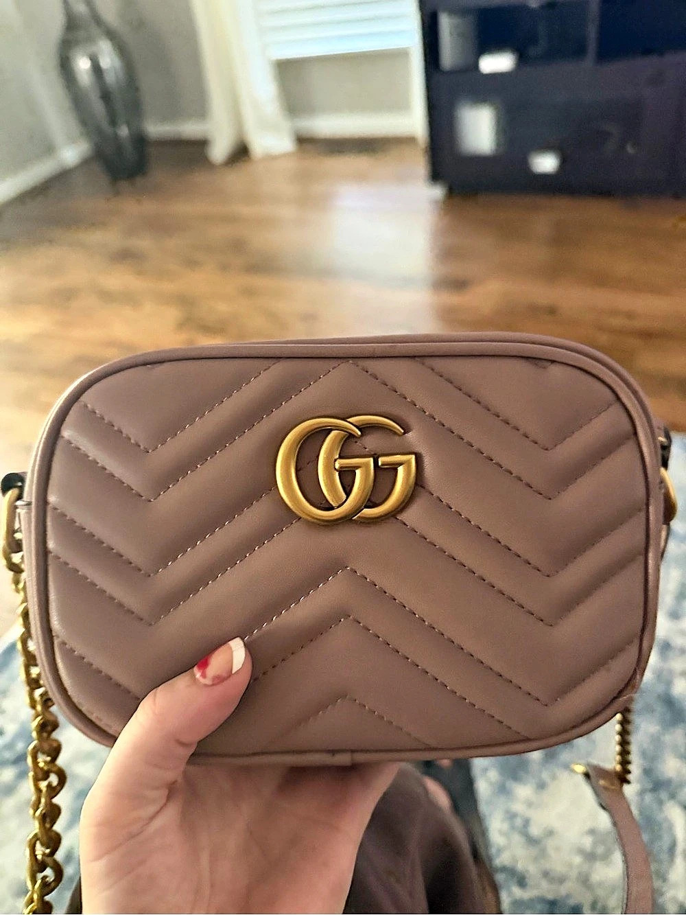 Gucci GG Marmont Matelassé Mini Camera Bag Pink